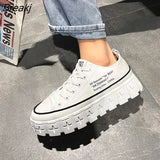 Men's Platform Canvas Shoes Comfortable Casual Shoes Male Solid Color Heighten Shoes Couple Man Sneakers New Summer