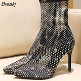 Rhinestone Mesh Summer Boots Women Thigh High Over The Knee Ytmtloy Sandals Zapatos Transparentes De