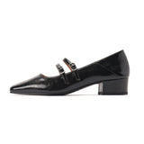 Spring New Women Shoes Fashion Square Toe Shallow Ladies Mary Jane Ballerinas Vintage Style Low-heeled Casual Single