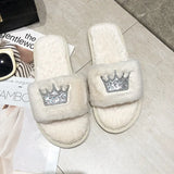 2023 Womens Fur Slipper Winter Shoes Big Size Home Autumn Plush Indoor Warm Fluffy Shoe Ladies Comfortable Slippers