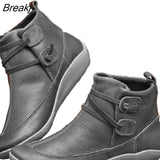 New Women Natrual Leather Casual Ankle Boots Comfortable Quality Soft Handmade Flat Shoe Blue Black Work Boots