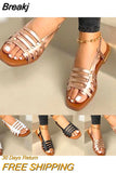 Women Sandals Woman Summer Hollow Out Roman Shoes 2023 Women's Gladiator Open Toe Beach Flats Ladies Footwear Plus Size