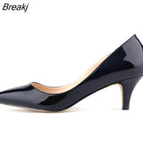 Sexy Pointed Toes 5cm Low Med Kitten High Heels Women Pumps Shoes Spring Brand Design Dress Wedding Shoes Big Size