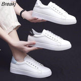 Sneakers Spring Summer Casual Shoes Women PU Leather Platform Shallow Lace-up Sport Shoes Zapatos De Mujer