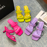 for Women 2023 High Quality Stiletto Heels Women's Sandals Multicolor Suede Sandals with Breathable Insides 5cm
