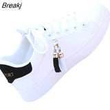 New Spring Autumn Female Tennis Fashion White Shoes Woman's PU Leather Solid Color Casual Basketball Footwears Plus Size