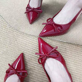 Breakj Pointed High Heels 2025 Summer New Shallow Mouth Fine Heel Bow After The Air Wear A Hundred Temperament Single