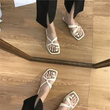 Summer Roman Women Slippers Fashion Comfort Flat Fashion Casual Beach Ladies Sandals Black Design Cross Lace Up