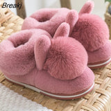 Slippers Women Cute Winter Warm Slipper Couple Indoor Home Plush Shoes Ladies Comfort Soft Shoes Women Rabbit