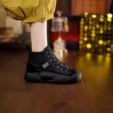 New Spring and Autumn Women's Casual Shoes Women's Multi color Fashion Boots Thick Sole Lace up Women's Ankle