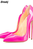 brand shoes plus size 33-45 pointed 12cm high stiletto heels 10cm 8cm shallow fashion classic women pumps QP042