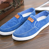 mens shoes casual Denim Male sneaker Slip on Loafers Men Canvas Shoes Breathable Soft Flat Driving Shoes mens casual