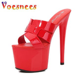 Stage Sandals Summer Model Extreme High Heels 16CM Women Thick Platform Slippers Europe And America Strip Show