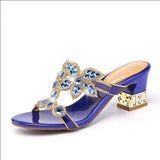 Slippers, Women's Summer Sandals, Seaside Sandals, Sandals, Women's Thick Heels, Large Size Women's Shoes, Diamond Sandals
