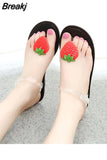 Shoes No Heel Footwear Beach Summer 2023 Plastic Sandals for Women Flat Rubber Pvc Flip-flops Jelly Original Sandal H