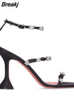 Flower Women's Sandals Narrow Band High-heeled Sandals For Ladies Luxury Brand Woman Shoe Runway Summer Women