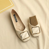 Shoes Women 2023 New Fashion Square Breathable Casual Black Comfortable Work Shoes Soft Large Size Women's Loafers