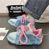 Women's Casual Sneakers Hip Hop Skateboard Fashion Women Mix Colors Running Sport Shoes Tennis Shoes Students Trend Walking