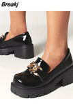 Women Loafers Shoes Brand New Dropship 2023 Spring Fashion Sweet Lolita Cosplay Walking Comfy Chunky Heels Women