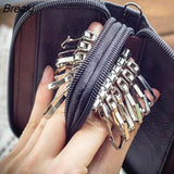 Arrival Men Genuine Leather Bag Coin Purse Double Zipper Key Wallets Fashion Women Housekeeper Card Key