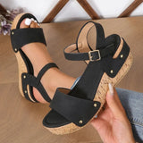 Sole Wedge Heel Sandals for Women Summer 2023 Chunky Platform Sandles Woman Big Size Ankle Strap Gladiator Sandalias
