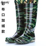 Men's Safety Work Rainboots PVC Waterproof Water Shoes Winter Wellies Autumn Non-Slip Knee-High Rain Boots Male Rubber