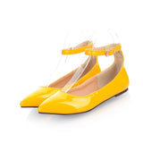Flats Women 2023 Drsss Shoes Size 50 Candy Colour Pointed Toe Summer Autumn Mary Jane Shoes PU Leather Zapato