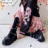 Cute Mary Janes Women's JK Uniform Pumps Wedges High Heels Platform Pumps Female Gothic Girls Lolita Punk Shoes