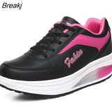 Women Sneakers 2023 Breathable Waterproof Wedges Platform Vulcanize Shoes Woman Spring Luxury Leather Casual Tennis Feminino