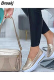 Size 43 Casual Flat Shoes of Women 2023 Fashion Round Toe Low Top Wedge Platform Sneakers Comfort Non Slip Women