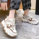 Women Sneakers Fashion Mesh Chunky Sneakers Vulcanized Shoes Summer Comfortable Thick Sole White Dad Flats Platform