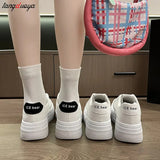 Sneakers High Platform shoes For Women Skateboard Shoes PU Leather Women Chunky Shoes Summer Trainers Tenis Femme