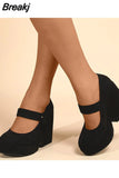 New Platform Pumps Woman Mary Janes Shoes 2023 Spring High Platform Sweet Comfy Office Lady Woman Pumps Shoes Big Size