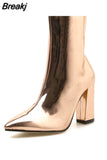 Pointed Toe Woman Ankle Boots 2023 Winter Fashion Cool Women Shoes With Metal Decoration Women Ankle Boots