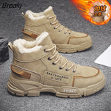 Men Boots Men's Winter Shoes Fashion Snow Boots Shoes Plus Size Winter Sneakers Ankle Men Shoes Winter Boots Black Blue