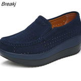 Fashion Leather Soft Bottom Tassel Women's Single Shoes Spring and Summer Thick Bottom Wedge Heel Women Hollow Light