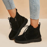 Thiken Plush Winter Boots Women 2023 Lace Up Anti-Slip Platform Snow Boots Woman Thick Sole Cotton Padded Shoes Size