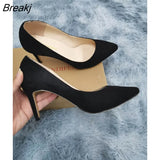 Shoes 2023 Women Pumps Fashion 9cm High Heels Pointed Toes Black White Shoe Women Wedding Shoes Ladies