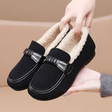 Women Winter Casual Shoes New Moccasins Soft Flat Non-slip Loafers 2024 Fashion Comfort Warm Plush Slip on Female Cotton