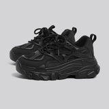 Women Sneakers Black White Versatile Sports Shoes Lace Up High Height Breathable Shoes for Women Casual Tennis