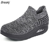 Women Casual Shoes Fashion Mesh Breathable Wedge Sneakers Lightweight Comfortable Air Cushion Loafers Tenis Fashion