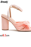 2023 Summer Woman Sandals Super High Heel With Butterfly-knot Sweet Lady Office Woman Sandals Shoes Plus Size