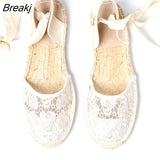 for women Hemp Rope Bottom Ladies Sandals Flat Shoes Women Strappy Fisherman Sandals Women Spring and Summer Lace
