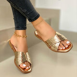 Size Ladies Slippers Women Fashion Cross Sandals 2023 New Summer Women Shoes Outdoor Flat Sandals Slippers Sandalias