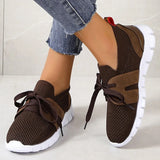Brown Knit Breathable Sneakers Shoes Women 2024 New Soft Sole Platform Flats Woman Plus Size 43 Non Slip Casual
