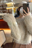 Crop Tops Woman Casual Knitted Sweater 2023 Autumn Long Sleeve Pure Color Pullover Elegant Korean Fashion Clothing