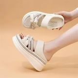 Sandals With Thick Soles Ladies Wear The New Fashionable Slopes And Diamond Slippers In The Spring And Summer Of