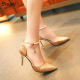 Trend Pointed Toe Wedding Bride High Heels Shoes Female Party Mules Elegant Women Pumps Designer Shoes Sexy Dress