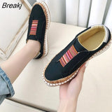Women Slip on Sneakers Shallow Loafers Vulcanized Shoes Breathable Hollow Out Casual Ladies Shoes Woman Plus Size43