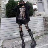 Breakj Bottom Knight Boots Women 2025 New Dark Style Punk High-Sleest Boots With Locomotive Long-Treneled Tidal